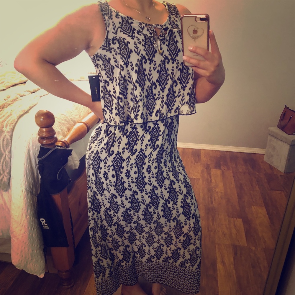 Black and white maxi dress